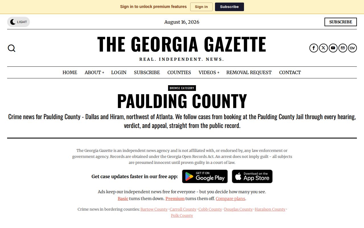 Independent Paulding County crime and booking publisher source