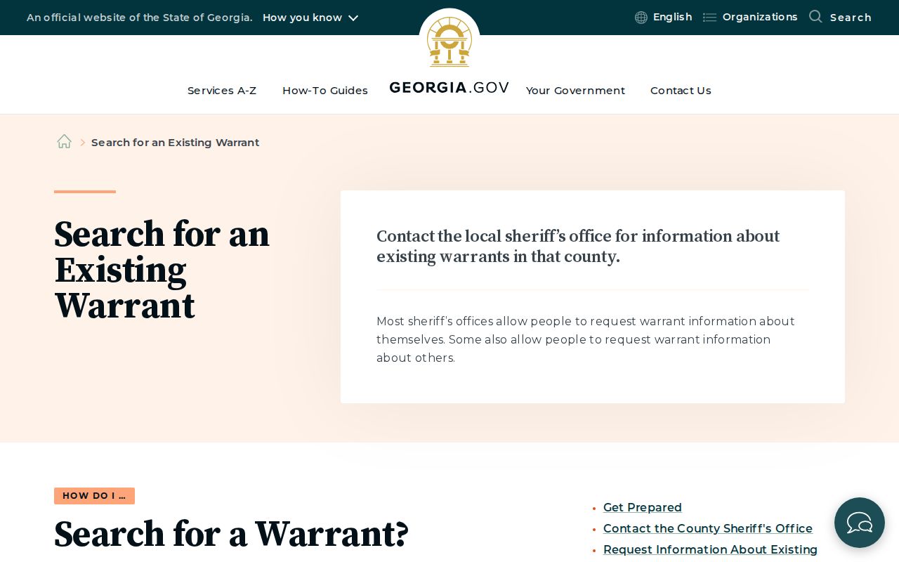 Georgia official warrant-check instructions relevant to Paulding County